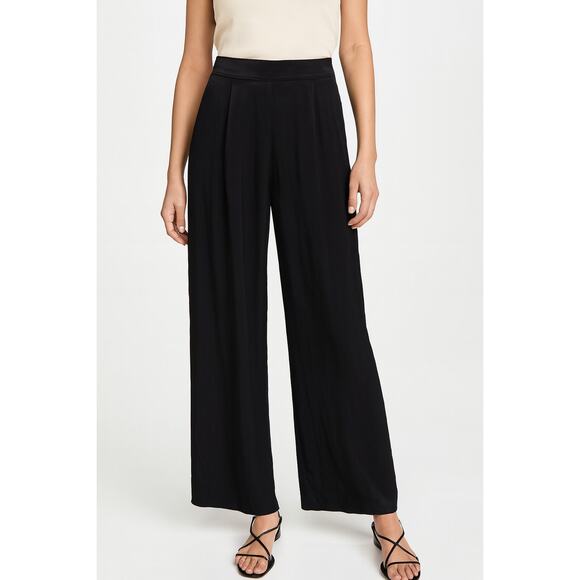 The Great. Gala Wide Leg Black Viscose Pants High Rise Trouser NWT Size 27 - Picture 1 of 9